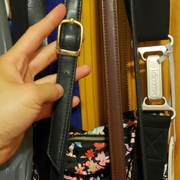 Vintage blue leather crossbody bag - Picture 3 of 7